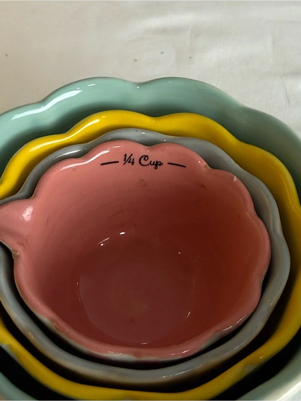 Pioneer Woman Measuring Cups Sweet Romance Blossoms 4Pc Ceramic Bowl Set Gingham